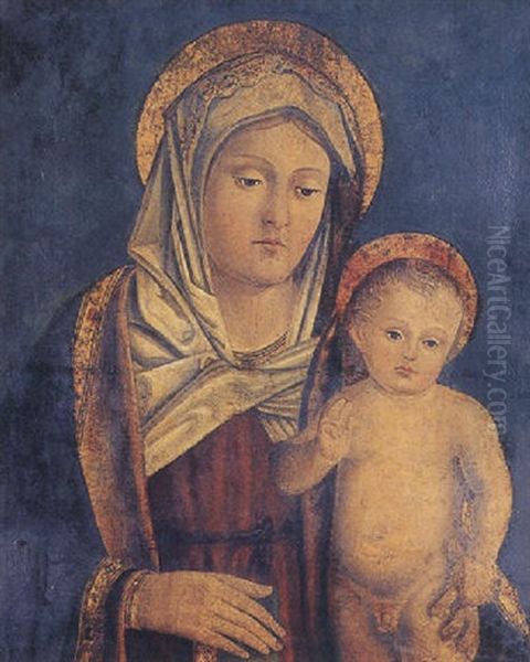 Madonna And Child Oil Painting by Antonio Badile