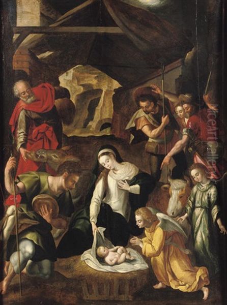The Adoration Of The Shepherds Oil Painting by Cornelis de Baellieur the Elder