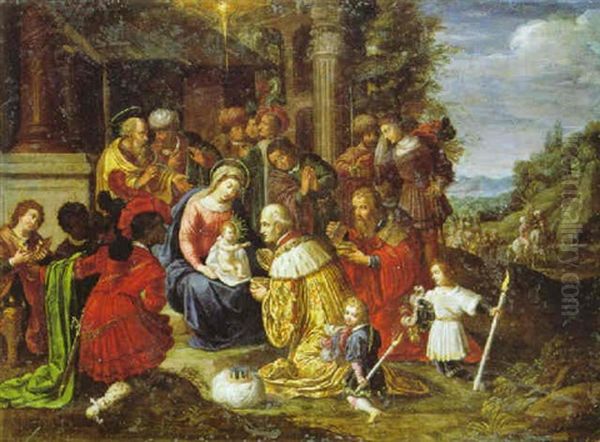 Aanbidding Der Koningen Oil Painting by Cornelis de Baellieur the Elder