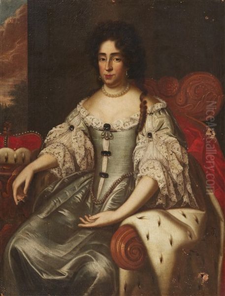 Portrait Of Princess Elector Dorothea Sophie Of Brandenburg Oil Painting by Jan de Baen