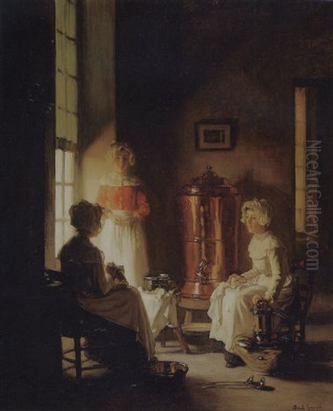 Interieur En Hiver: L'argenterie Oil Painting by Joseph Bail