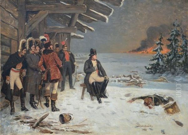 Scene De La Campagne De Russie Oil Painting by Ladislaus Bakalowicz