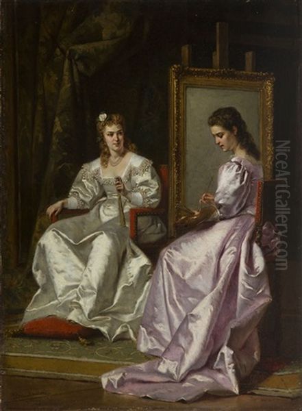 A Painter Oil Painting by Ladislaus Bakalowicz