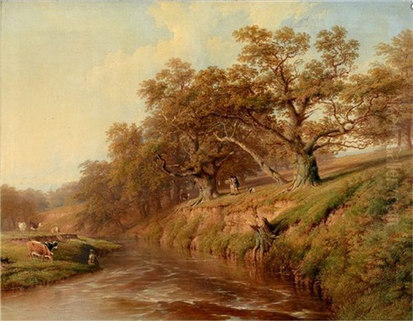 In Stoneleigh Deer Park Oil Painting by Thomas Baker
