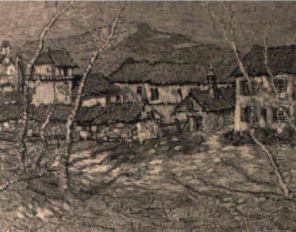 Le Village Oil Painting by Arthur Baker-Clack