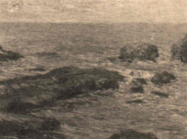 Mareggiata Sugli Scogli Oil Painting by Guglielmo Baldassini