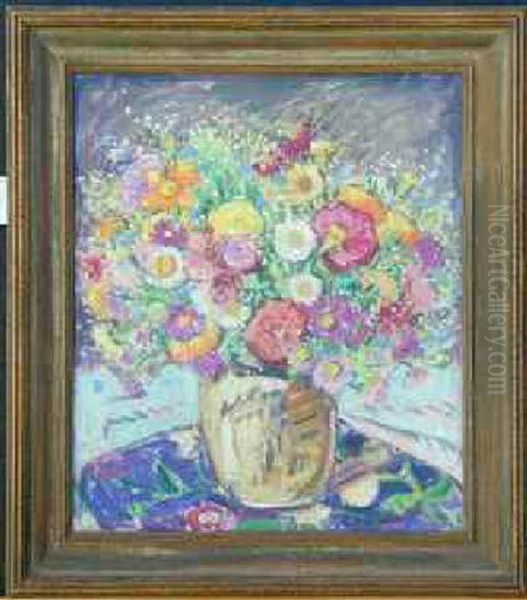 Floral Still Life Oil Painting by Anni Von Baldaugh