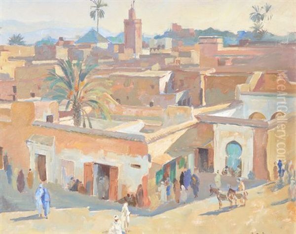 Vue De Taroudant Oil Painting by Jean Baldoui