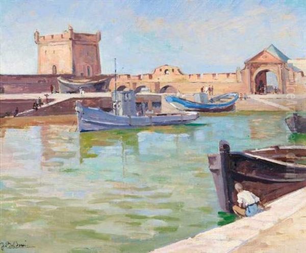 Le Port D'essaouira Oil Painting by Jean Baldoui