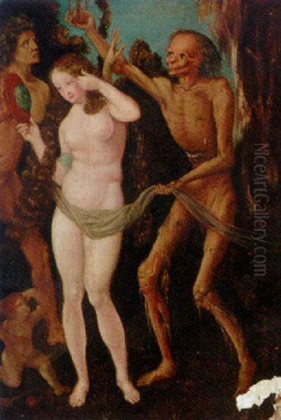 Death And The Virgin Oil Painting by Hans Baldung