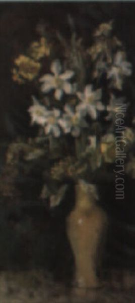 Vase Of Jonquils Oil Painting by Alice Marian Ellen Bale
