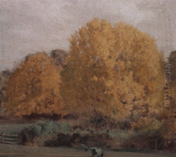 Dry Autumn In Castlemaine Oil Painting by Alice Marian Ellen Bale