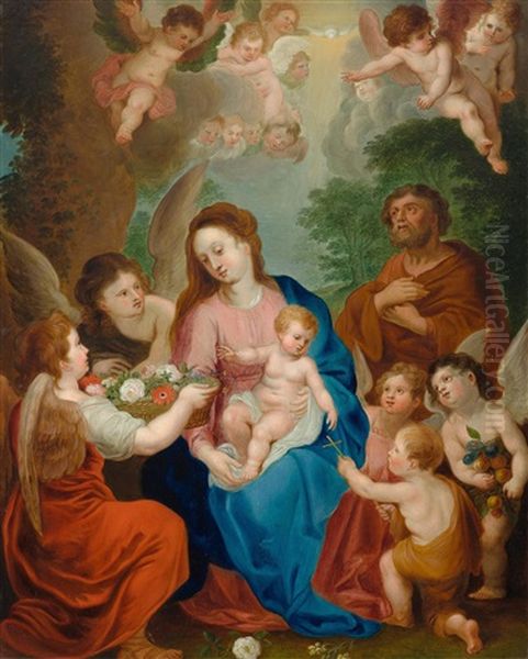 Mary With The Angels Oil Painting by Hendrik van Balen the Elder