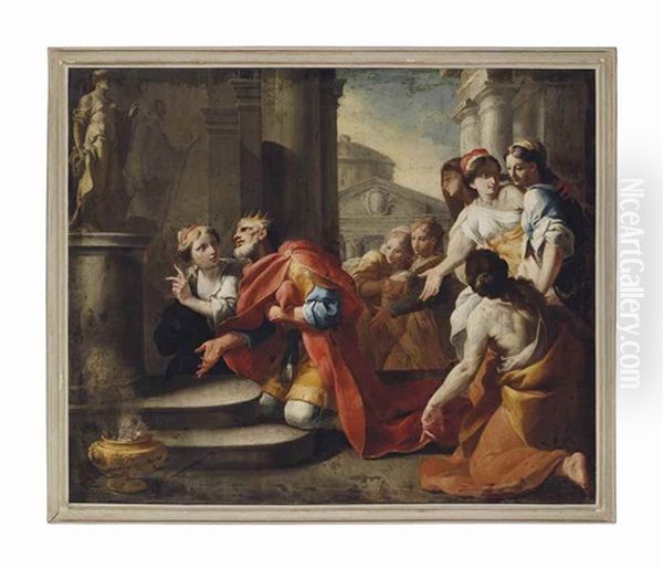 The Idolatry Of Solomon Oil Painting by Antonio Balestra