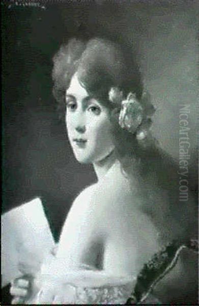The Love Letter Oil Painting by Jules Frederic Ballavoine