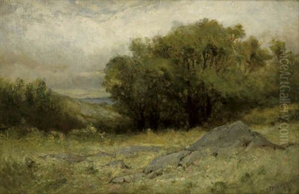 Untitled (rhode Island Landscape) Oil Painting by Edward Bannister
