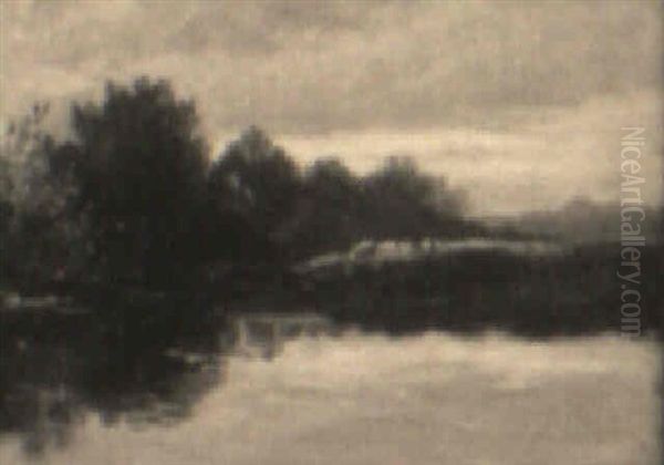 Cattle By A River Oil Painting by Edward Bannister