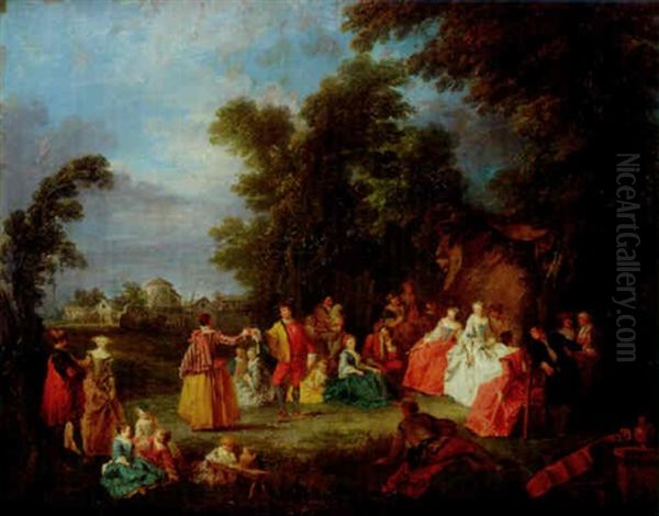 Un Bal Champetre Oil Painting by Bonaventure De Bar