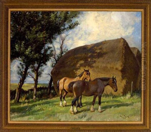 Broodmares Oil Painting by Wright Barker