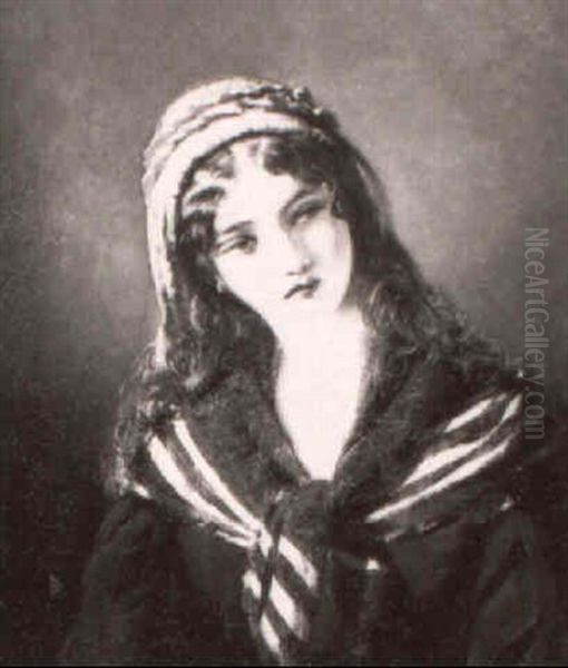 A Sideways Glance Oil Painting by Edward Charles Barnes