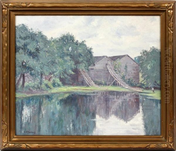 Pond, Mystic Ct Oil Painting by Ernest Harrison Barnes