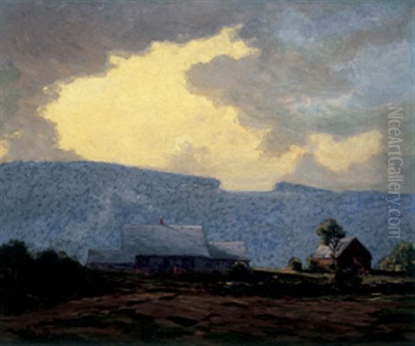 Blue Hills At Dawn, Near Stanstead, Quebec Oil Painting by Wilfred Molson Barnes