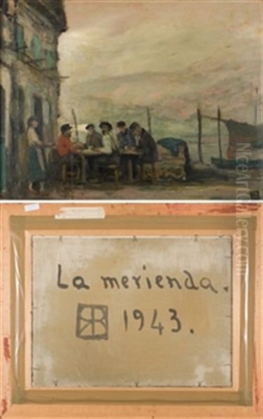 La Merienda, 1943 Oil Painting by Ricardo Baroja