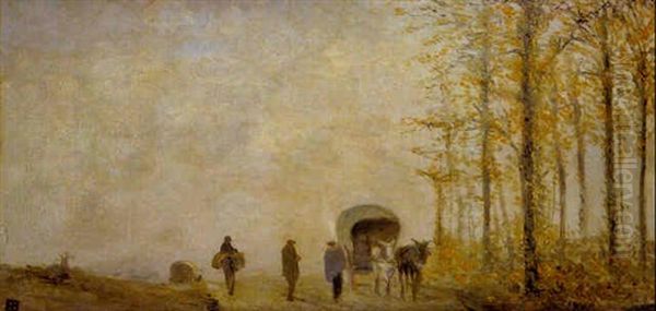 Paisaje Con Carreta Oil Painting by Ricardo Baroja