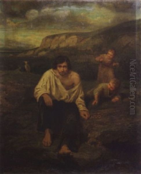 Patre Grec Et Ses Enfants Oil Painting by Stephane Baron