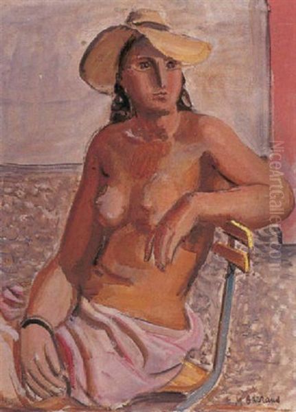 Jeune Femme Au Jardin Oil Painting by Maurice Barraud