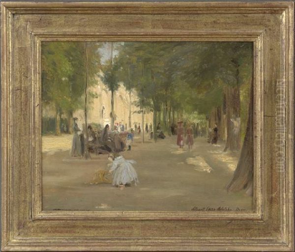 Luxembourg Gardens Oil Painting by Albert Jean Adolphe