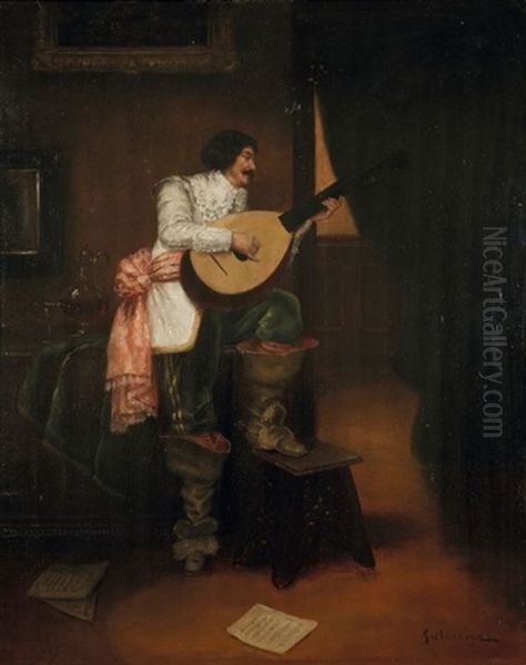Musicien Oil Painting by Gustave Barrier