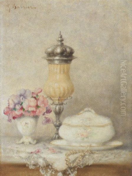 Stilleben Oil Painting by Gustave Barrier