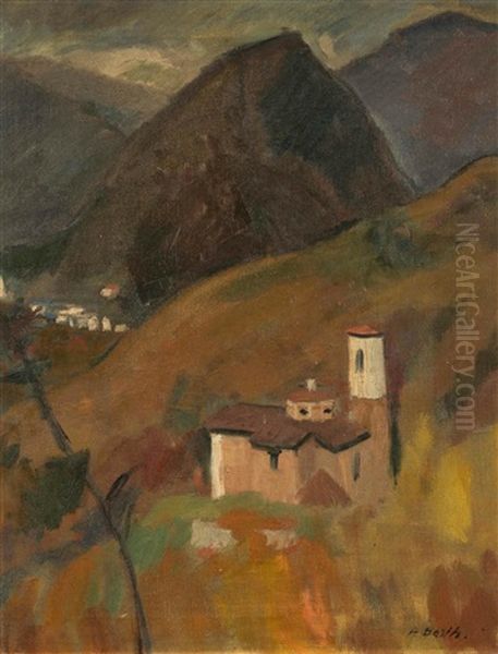 Tessiner Landschaft (monte Bre) Oil Painting by Paul Basilius Barth