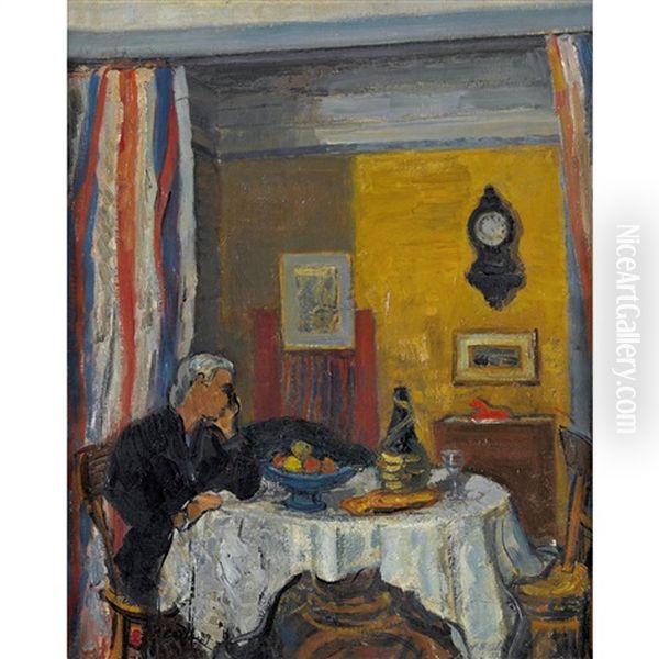 Pariser Interieur Oil Painting by Paul Basilius Barth