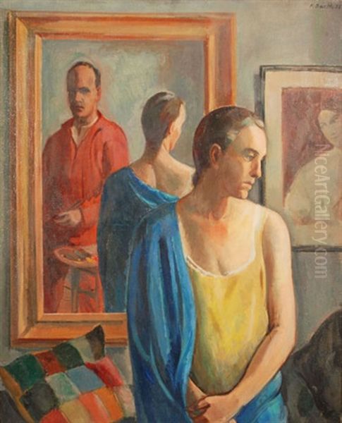 Vor Dem Spiegel Oil Painting by Paul Basilius Barth