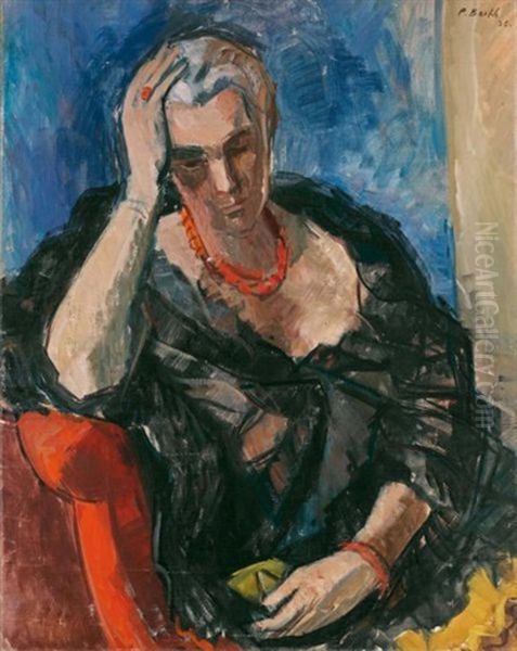 Damenbildnis (portait Of A Lady) Oil Painting by Paul Basilius Barth