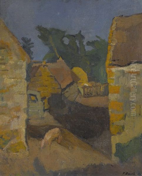 Bauernhof In Der Bretagne Oil Painting by Paul Basilius Barth