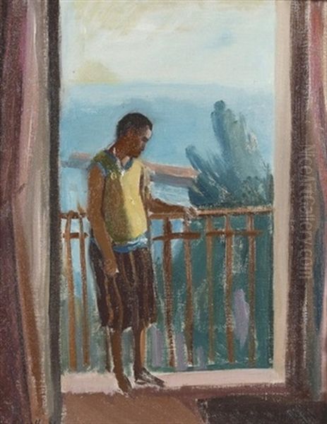 Selbstportrat (sketch) Oil Painting by Paul Basilius Barth