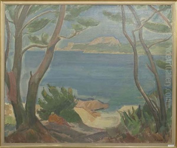 Strand Mit Pinien Oil Painting by Paul Basilius Barth