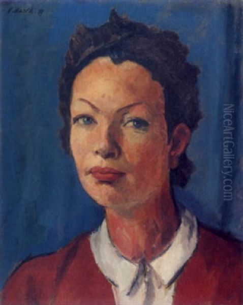 Portrait Von Frau Jenny Oil Painting by Paul Basilius Barth