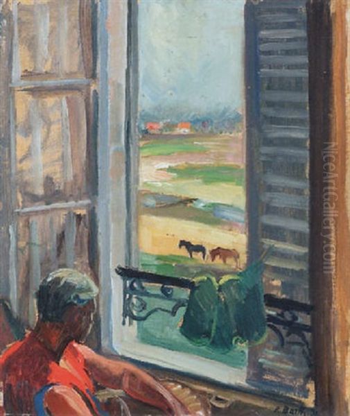 Junger Mann Am Fenster Oil Painting by Paul Basilius Barth
