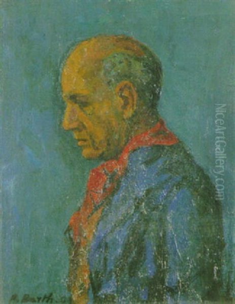 Selbstbildnis Im Profil Oil Painting by Paul Basilius Barth