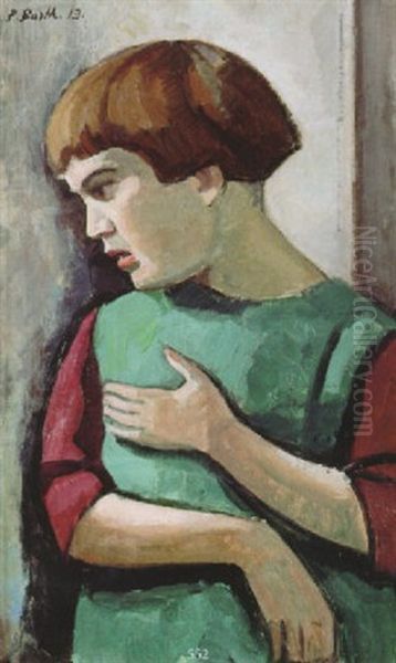 Kind Im Profil Oil Painting by Paul Basilius Barth