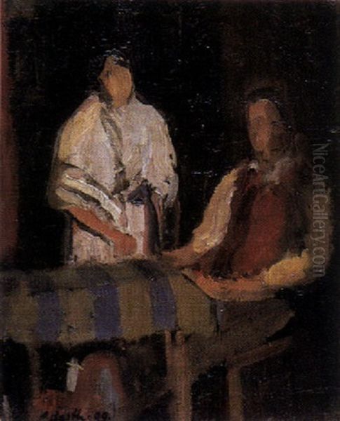 Mann Und Frau Am Tisch Oil Painting by Paul Basilius Barth
