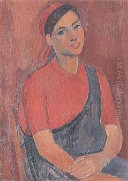 Italienerin Oil Painting by Paul Basilius Barth