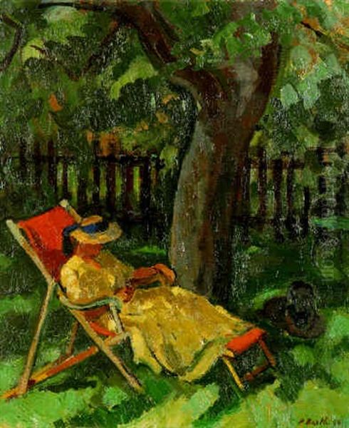 Siesta Im Garten Oil Painting by Paul Basilius Barth