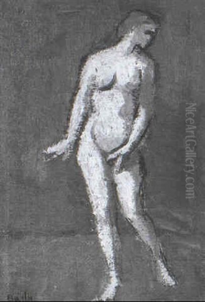 Stehender Frauenakt En Face Oil Painting by Paul Basilius Barth