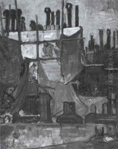 Pariser Dacherlandschaft Oil Painting by Paul Basilius Barth