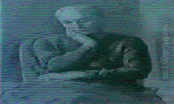 Portrait De Femme I Oil Painting by Paul Basilius Barth